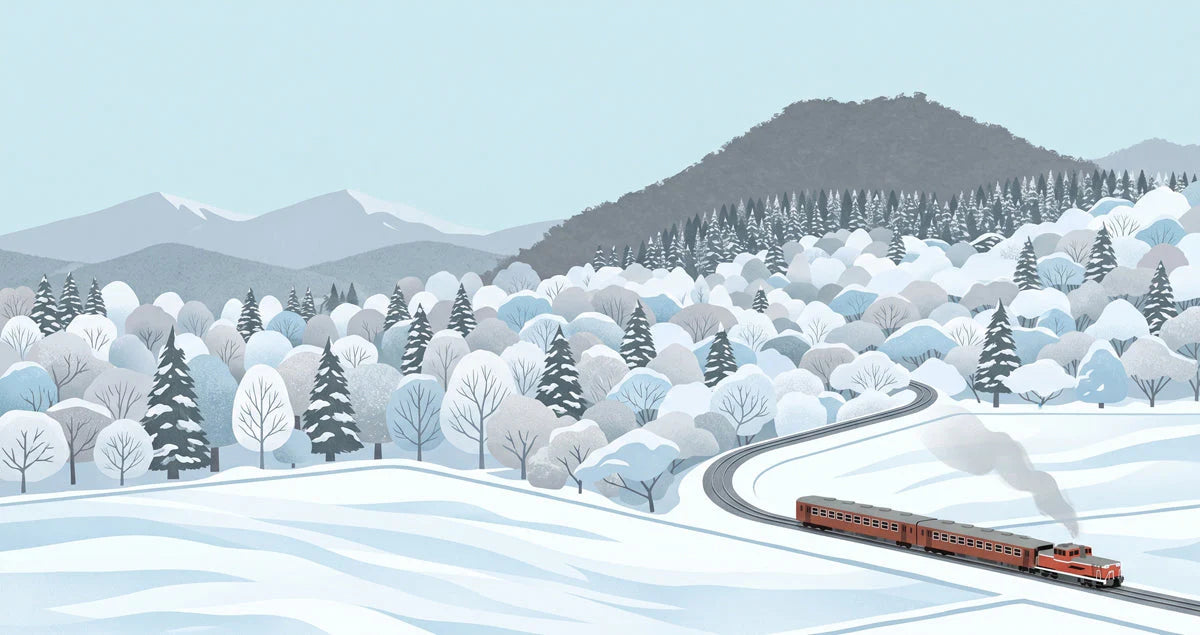 Winter Express Mountain Landscape Mural Wallpaper - room preview 04