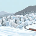 Winter Express Mountain Landscape Mural Wallpaper - room preview 04