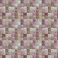 Vintage Botanical Mosaic Mural Wallpaper — Soft Dusty Rose Mural Wallpaper - room preview 04
