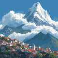 Alpine Village Mountain Mural Wallpaper — Mediterranean Scenery Mural Wallpaper - room preview 04