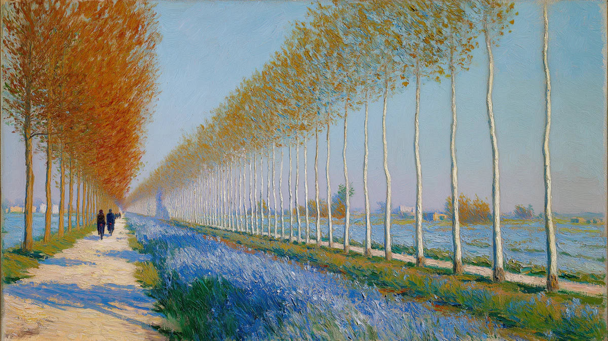 Autumn Poplar Lane Impressionist Mural Wallpaper - room preview 04
