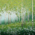 Sun-Dappled Birch Forest Mural Wallpaper - room preview 04
