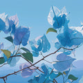 Blue Bougainvillea Mural Wallpaper — Botanical Art Print Mural Wallpaper - room preview 04