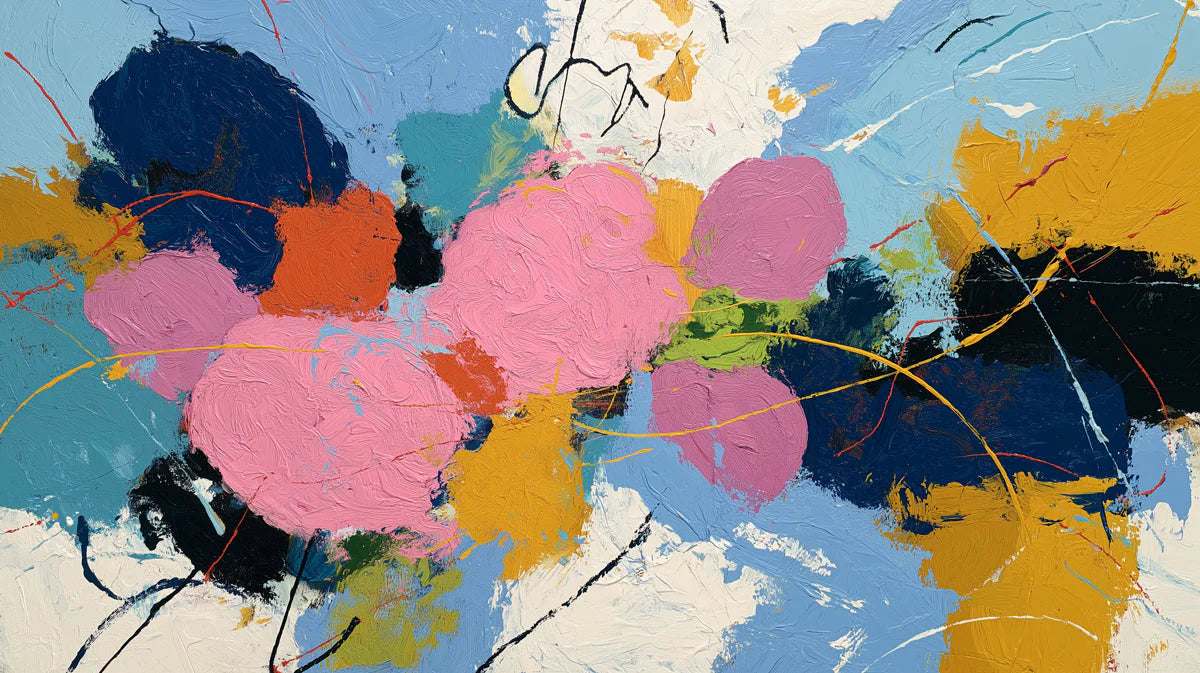 Abstract Expressionist Mural Wallpaper in Vibrant Painted Strokes Mural Wallpaper - room preview 04