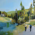 Cyclist Countryside Landscape Mural Wallpaper - room preview 04