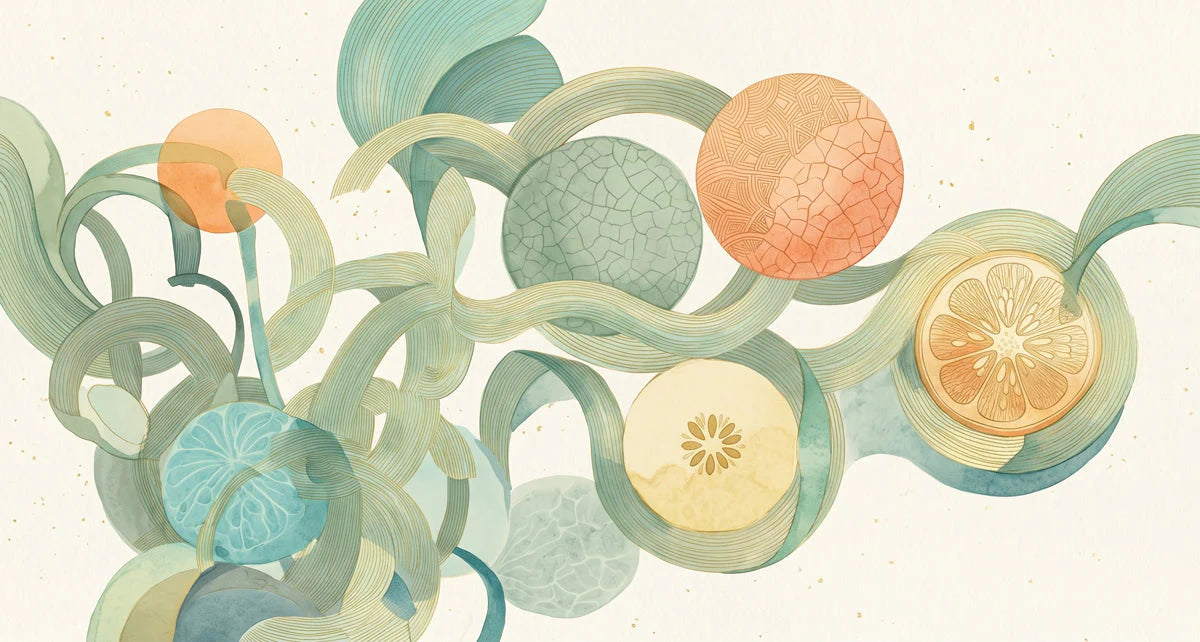 Abstract Citrus Flow Mural Wallpaper — Organic Botanical Design Mural Wallpaper - room preview 04
