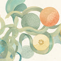 Abstract Citrus Flow Mural Wallpaper — Organic Botanical Design Mural Wallpaper - room preview 04