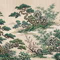 Chinoiserie Pine and Bamboo Mural Wallpaper — Artistic Nature Scene Mural Wallpaper - room preview 04
