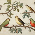 Vintage Botanical Bird Mural Wallpaper — Classic Bird Illustration Mural Wallpaper - room preview 04