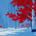 Crimson Aspen Forest Mural Wallpaper — Vibrant Winter Scene Mural Wallpaper - room preview 04