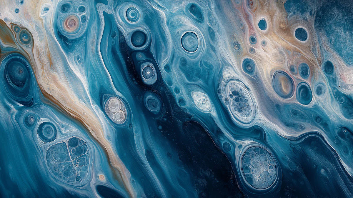 Oceanic Swirls Abstract Mural Wallpaper —Modern Fluid Art Mural Wallpaper - room preview 04