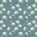 Vintage Chrysanthemum Mural Wallpaper in Dusty Blue Mural Wallpaper - room preview 04