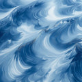 Ocean Swell Abstract Mural Wallpaper — Fluid Blue Brushstrokes Mural Wallpaper - room preview 04