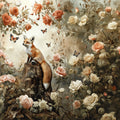 Fox and Rose Garden Mural Wallpaper — Whimsical Nature Scene Mural Wallpaper - room preview 04