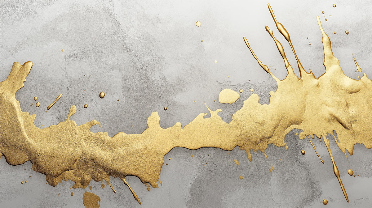 Metallic Gold Paint Splatter Mural Wallpaper — Modern Abstract Mural Wallpaper - room preview 04