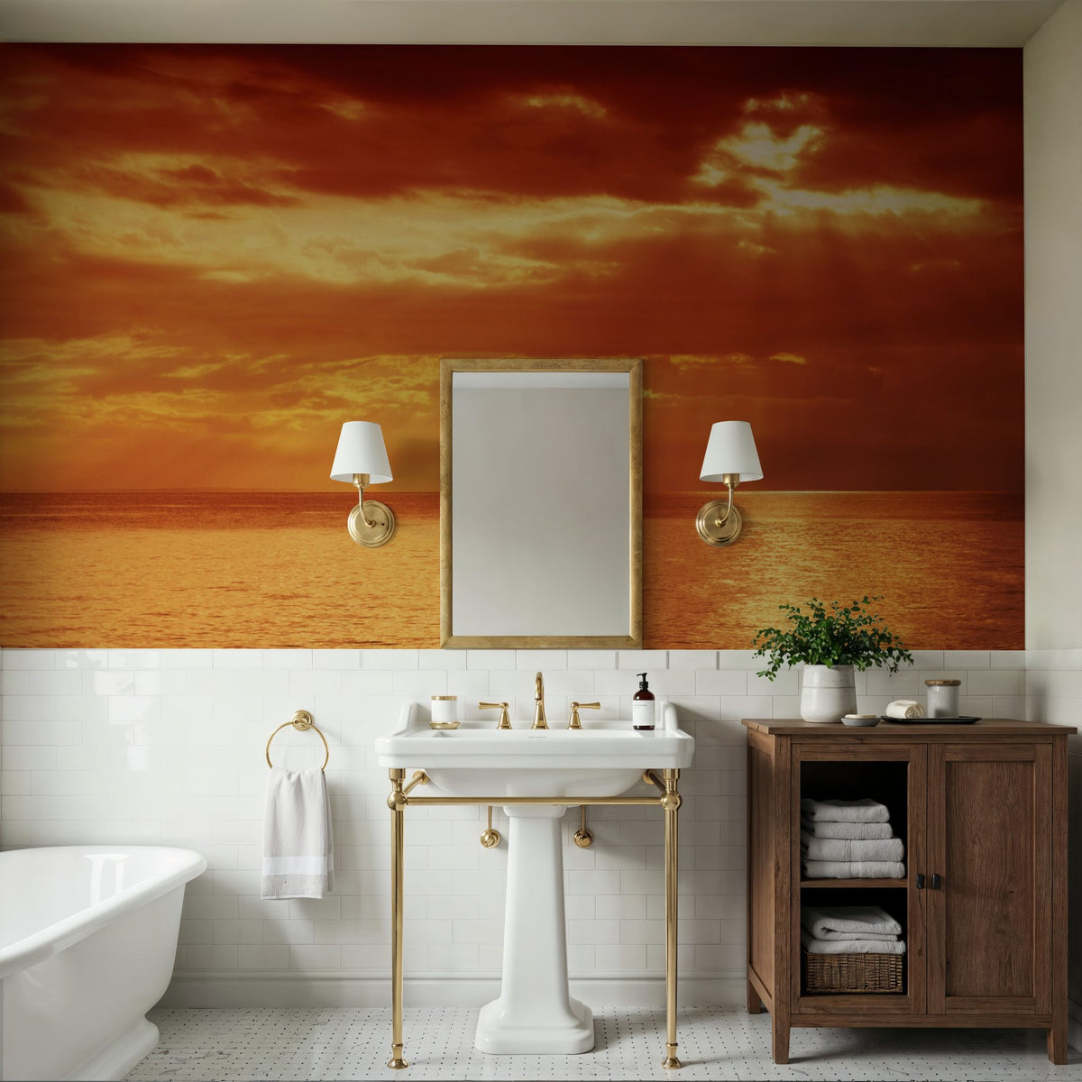 Molten Horizon Mural Wallpaper - room preview 04