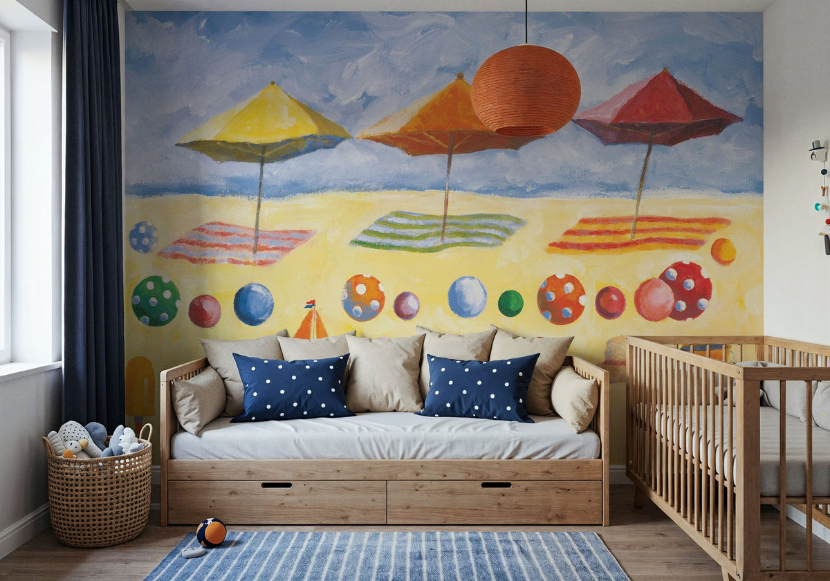 Beach Umbrellas Mural Wallpaper - room preview 04
