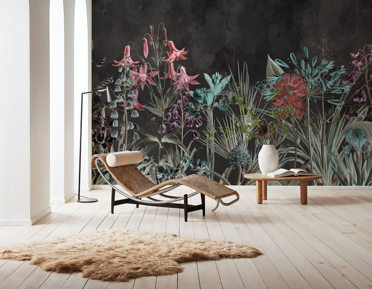 Field of Dreams Dark Red Mural Wallpaper - room preview 04