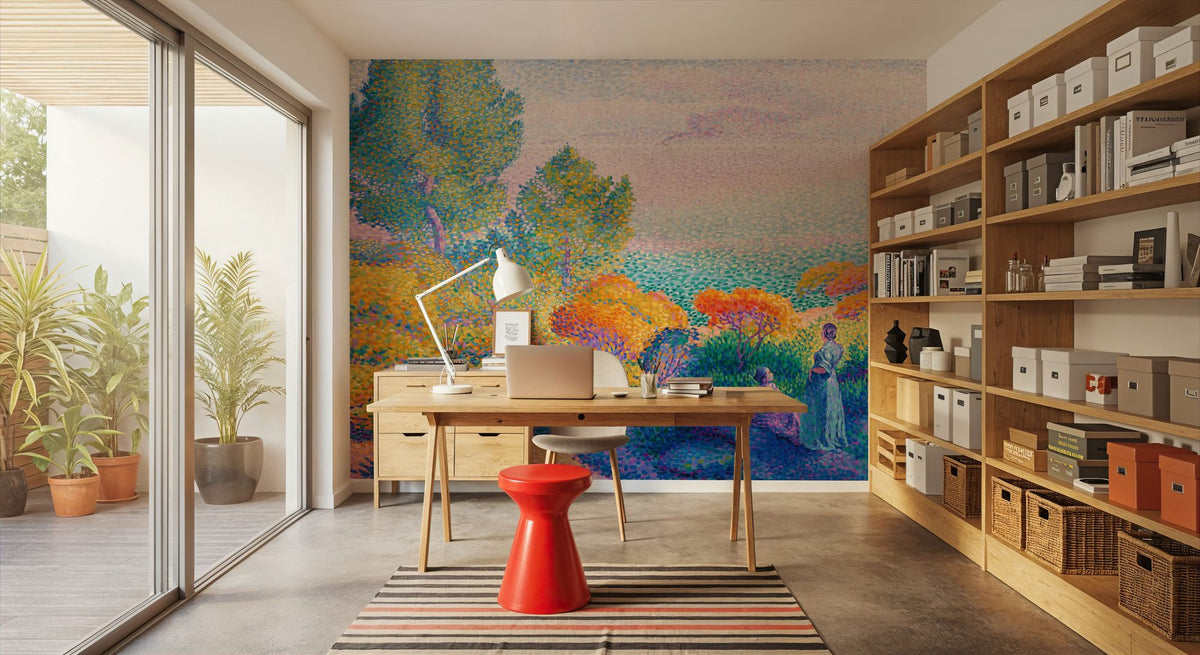 Two Women by the Shore, Mediterranean Mural Wallpaper - room preview 04