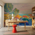 Two Women by the Shore, Mediterranean Mural Wallpaper - room preview 04