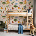 Funky Safari Pattern Mural Wallpaper - room preview 04