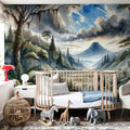 Lush Jungle Valley with Mountains Mural Wallpaper - room preview 04