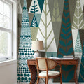 Geometric Forest Mural Wallpaper - room preview 04