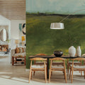 Over the Meadow Green Mural Wallpaper - room preview 04