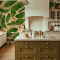 Scattered Banana Leaves Mural Wallpaper - room preview 04