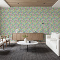 Flower Blush Mint Mural Wallpaper - room preview 04
