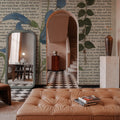 Salvia Florals on Newsprint II Mural Wallpaper - room preview 04