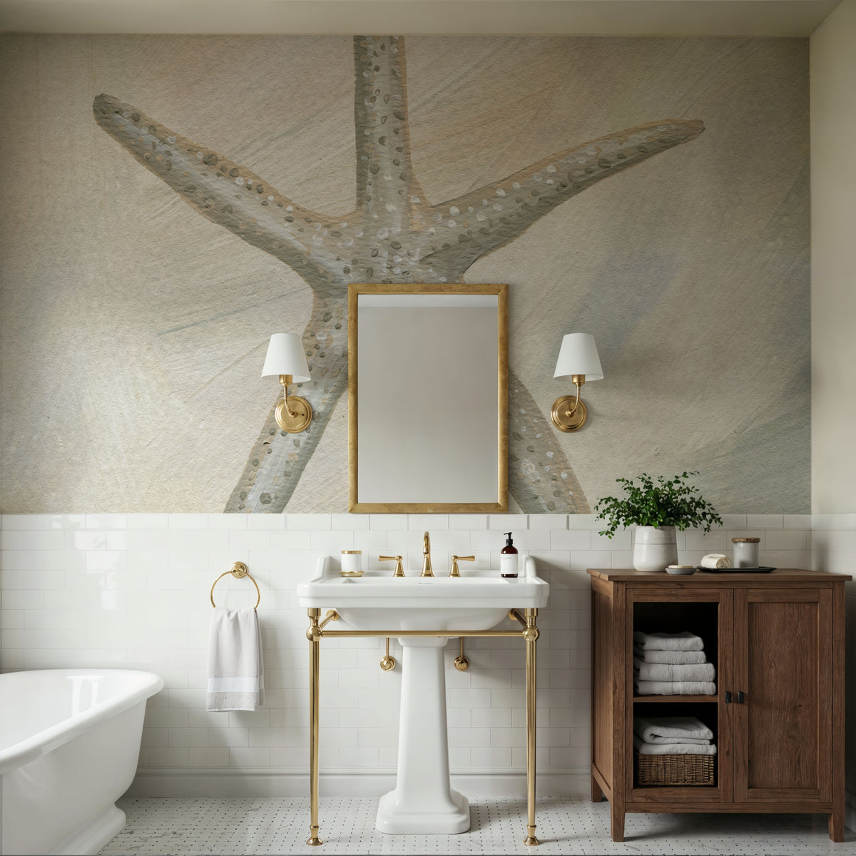 Starfish II Mural Wallpaper - room preview 04
