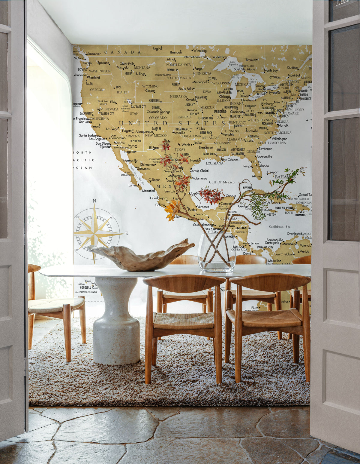 US Mexico Caribbean Map - Rosie Wash Mural Wallpaper - room preview 04