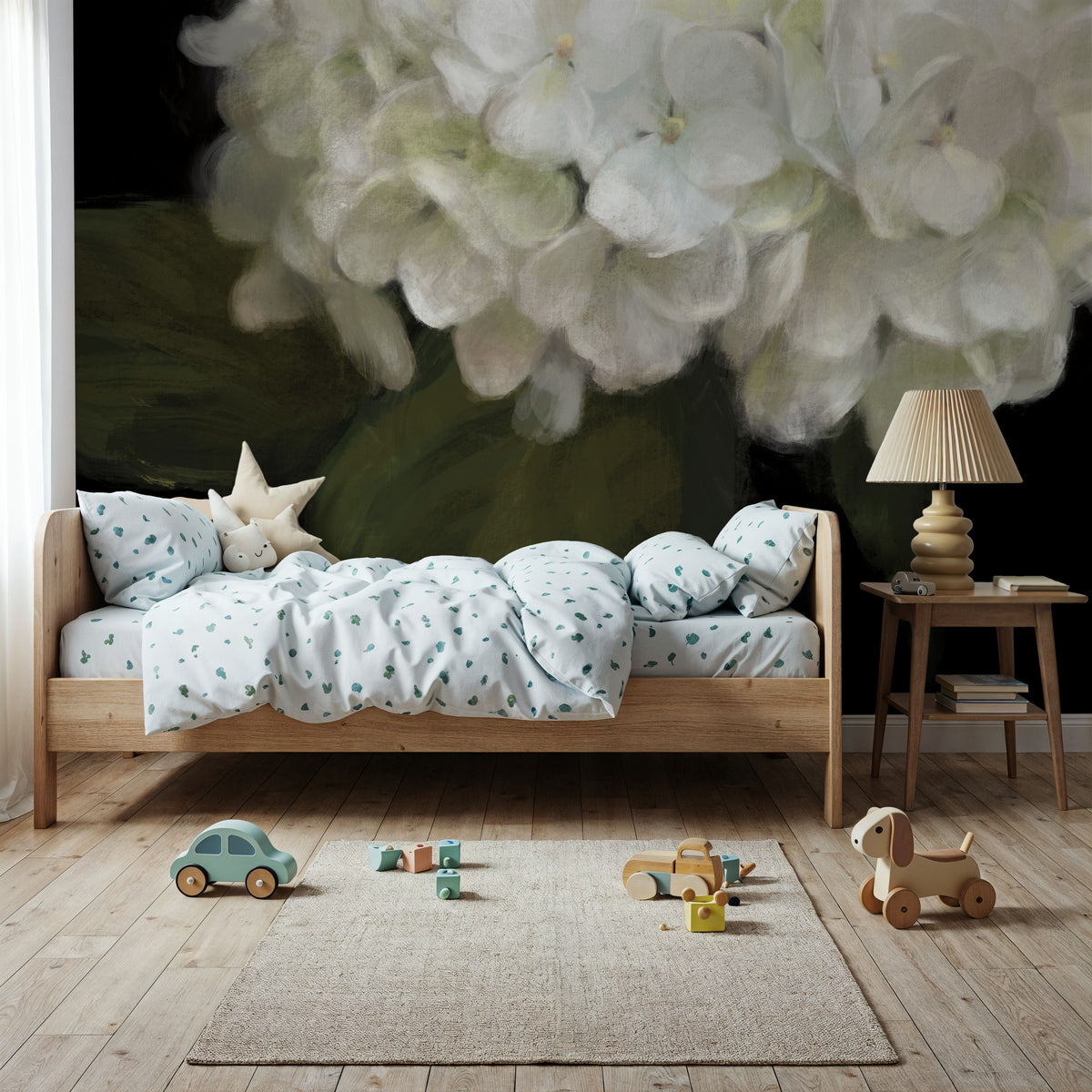 Gentle Hydrangea Mural Wallpaper - room preview 04