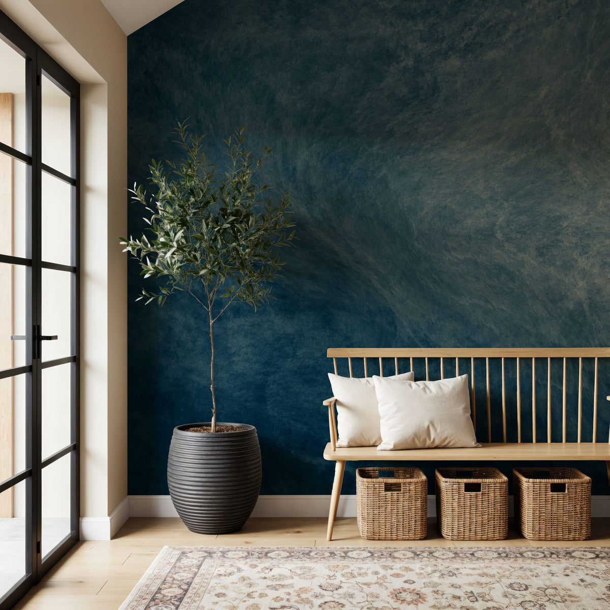 Cloud Drift Mural Wallpaper - Blue Tone - room preview 04