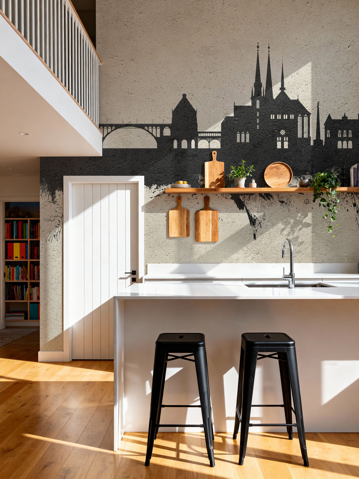 Luxembourg City Skyline Concrete Mural Wallpaper - room preview 04