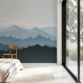 Mountain Blues in Paper Mural Wallpaper - room preview 04
