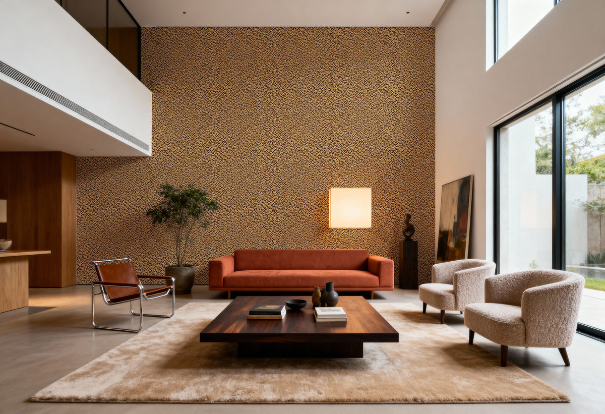 Leopard Fur Texture No.I Mural Wallpaper - room preview 04
