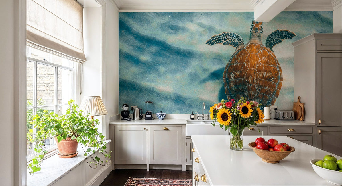 Sandbar Sea Turtle I Mural Wallpaper - room preview 04
