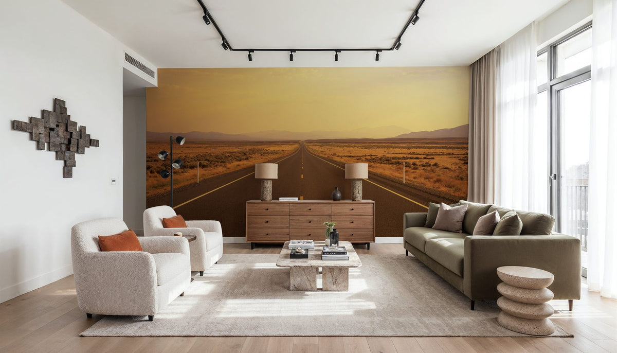 Sunset Highway Mural Wallpaper - Red Tone - room preview 04