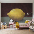 Lemon on Green Mural Wallpaper - room preview 04