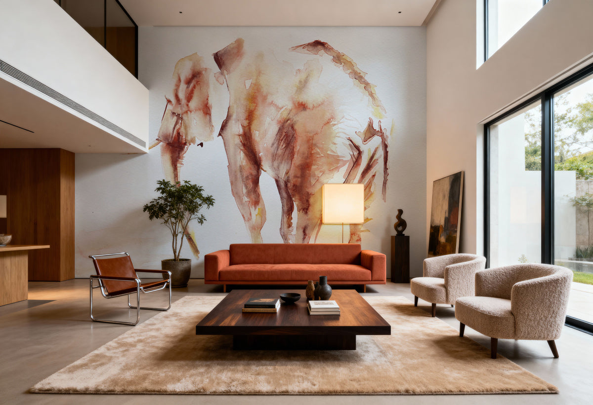 Lone Elephant Mural Wallpaper - room preview 04