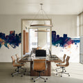 Richmond Virginia Skyline Blue & Bronze Mural Wallpaper - room preview 04