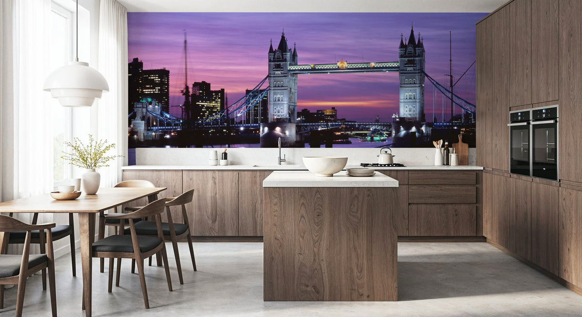 London Twilight Splendor Mural Wallpaper - Blue Tone - room preview 04