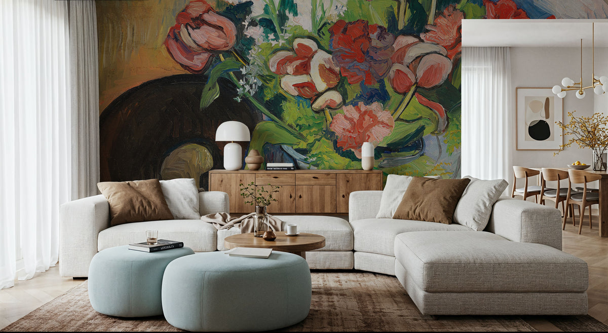 Etruscan Vase with Flowers Mural Wallpaper - room preview 04