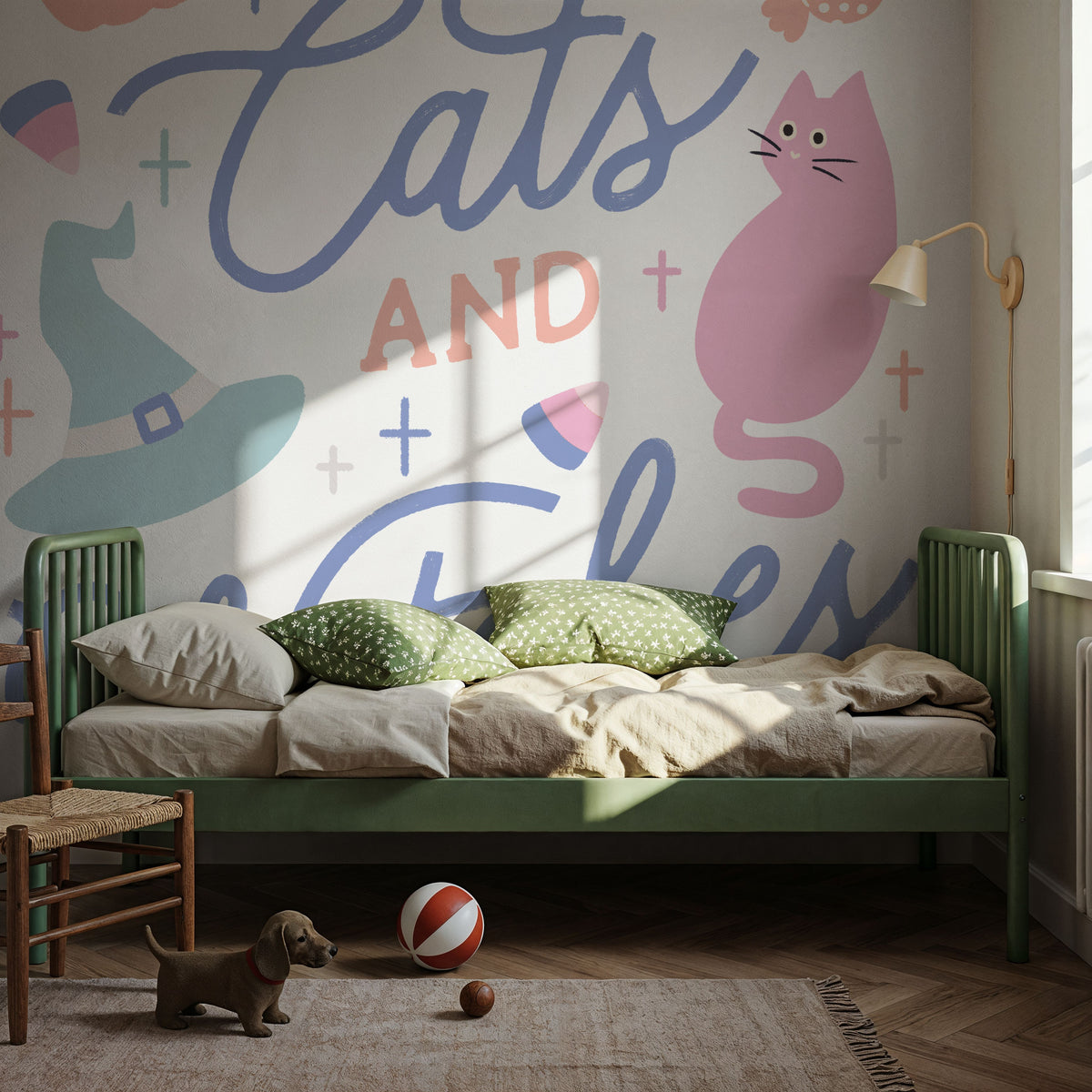 Trick or Treat VI Pastel Mural Wallpaper - room preview 04