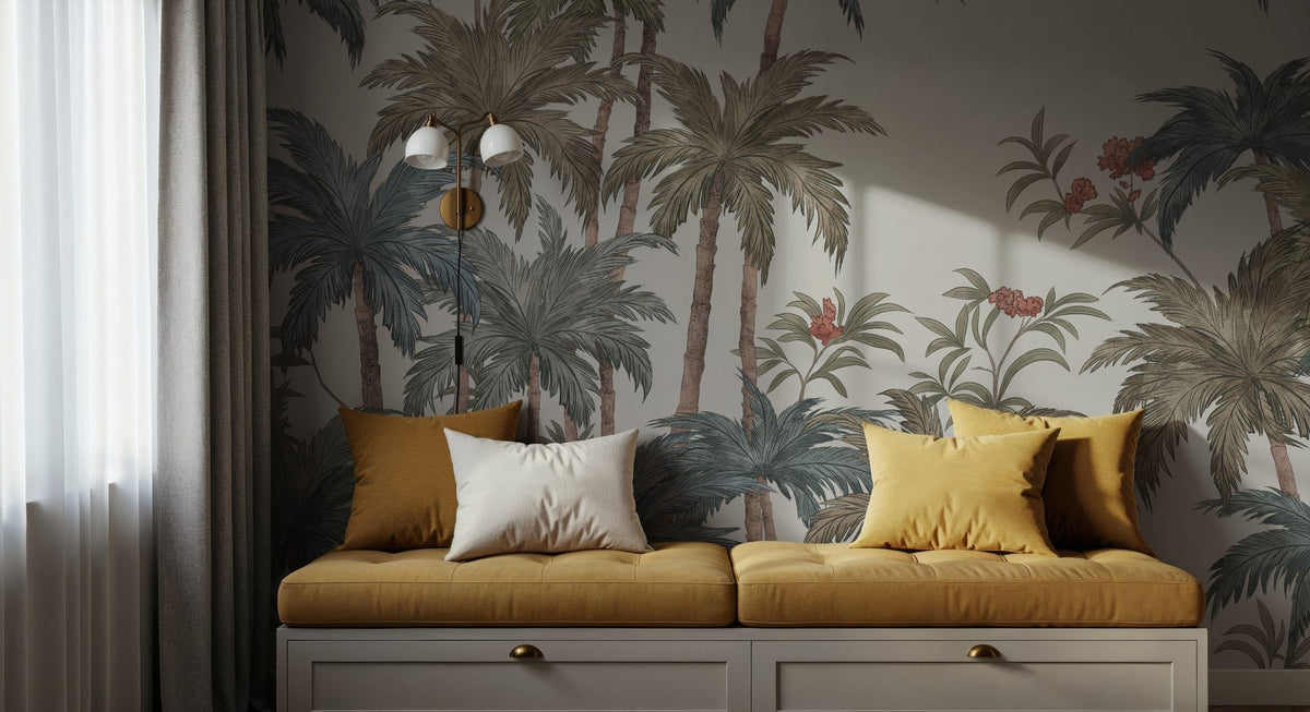 Palm Abode, Bright Mural Wallpaper - room preview 04