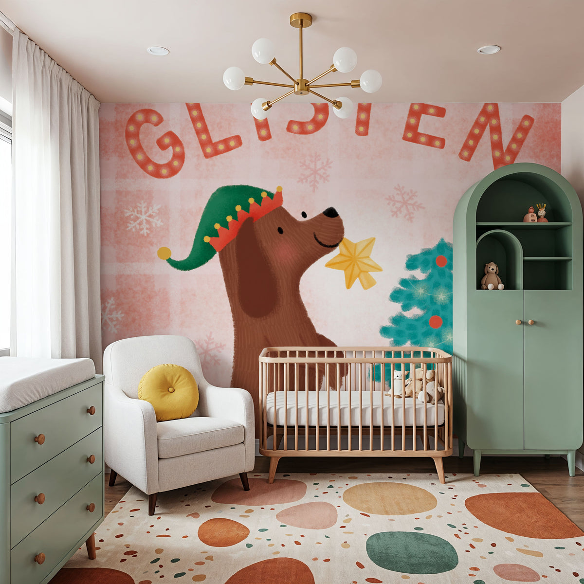 Festive Paws I Mural Wallpaper - room preview 04