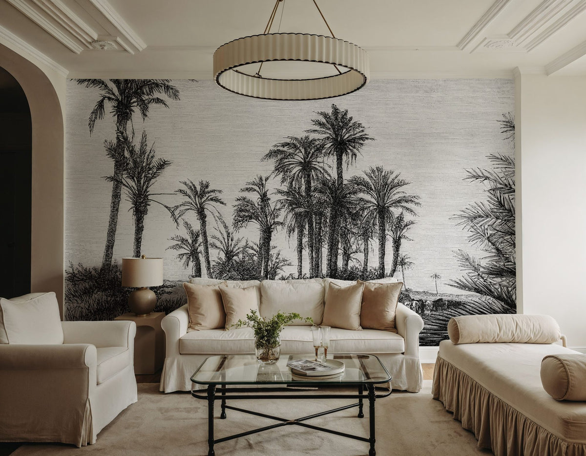 Les Palmiers Mural Wallpaper - room preview 04