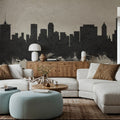 Tulsa Oklahoma Skyline Concrete Mural Wallpaper - room preview 04